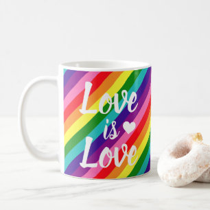 Liebe ist Liebe Herz Diagonales Regenbogen 325ml Kaffeetasse
