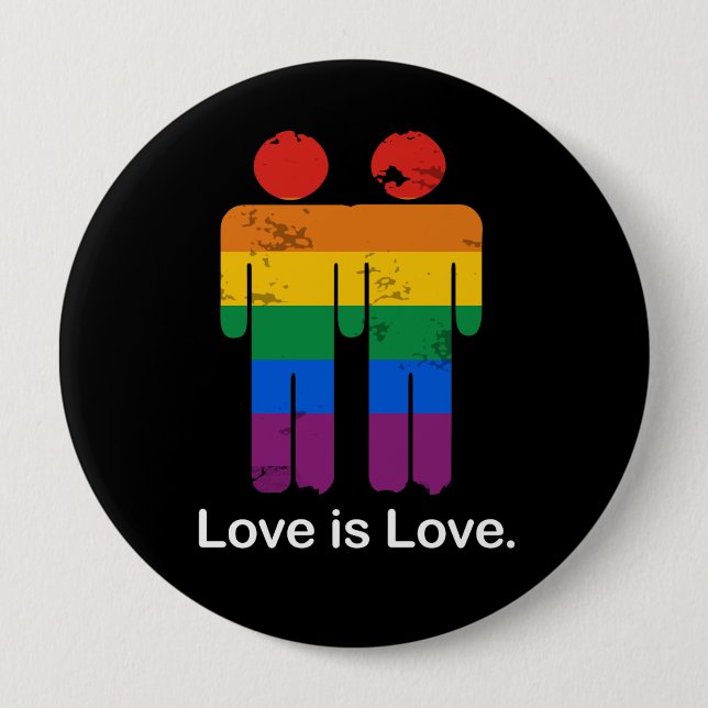 LIEBE IST LIEBE-HOMOSEXUELL-PAAR BUTTON (Vorderseite)