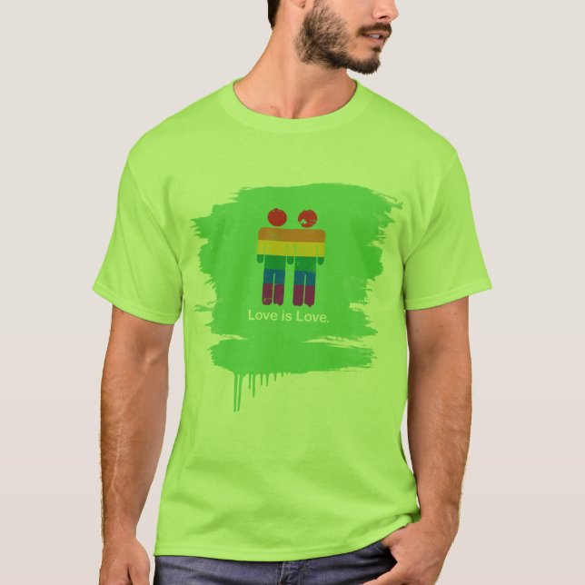 LIEBE IST LIEBE-HOMOSEXUELL-PAAR T-Shirt (Vorderseite)