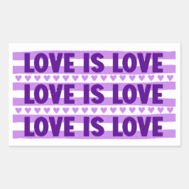 Liebe ist Liebe in Lila Rechteckiger Aufkleber