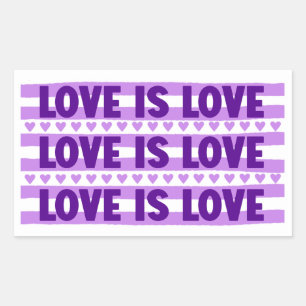 Liebe ist Liebe in Lila Rechteckiger Aufkleber