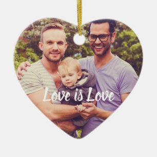 Liebe ist Liebe Individuelles Foto Herz Keramik Ornament
