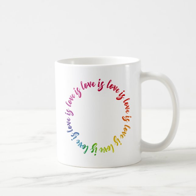 Liebe ist Liebe ist Lieberegenbogenkreis Kaffeetasse (Rechts)