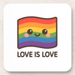 Liebe ist Liebe - Kawaii Rainbow Design Getränkeuntersetzer