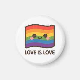 Liebe ist Liebe - Kawaii Rainbow Design Magnet