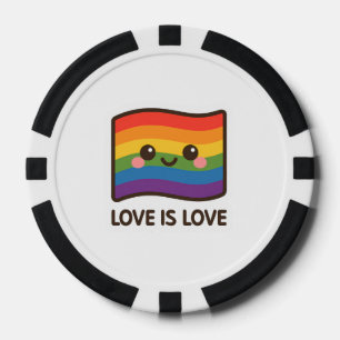Liebe ist Liebe - Kawaii Rainbow Design Pokerchips