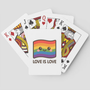 Liebe ist Liebe - Kawaii Rainbow Design Spielkarten