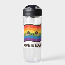 Liebe ist Liebe - Kawaii Rainbow Design Trinkflasche