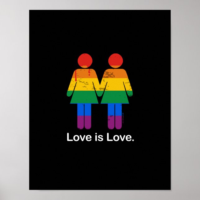 LIEBE IST LIEBE LESBIAN COUPLE -.pnng Poster (Vorne)