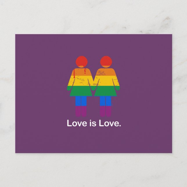 Liebe IST LIEBE LESBIAN COUPLE -.pnng Postkarte (Vorderseite)