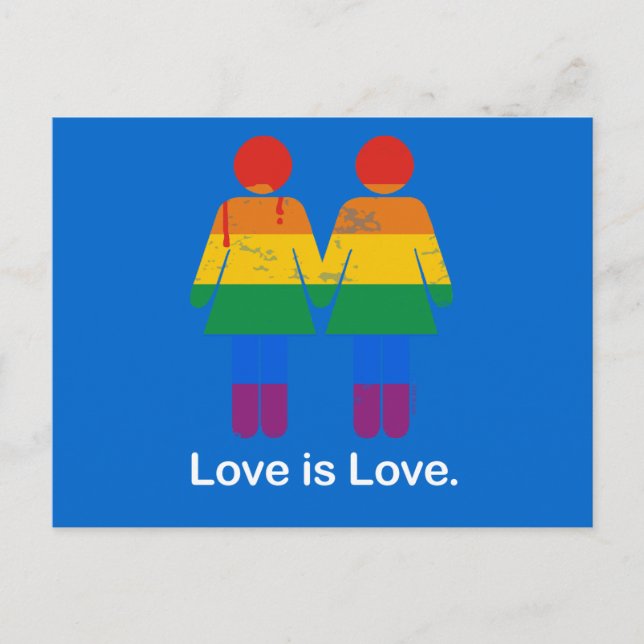 Liebe IST LIEBE LESBIAN COUPLE -.pnng Postkarte (Vorderseite)