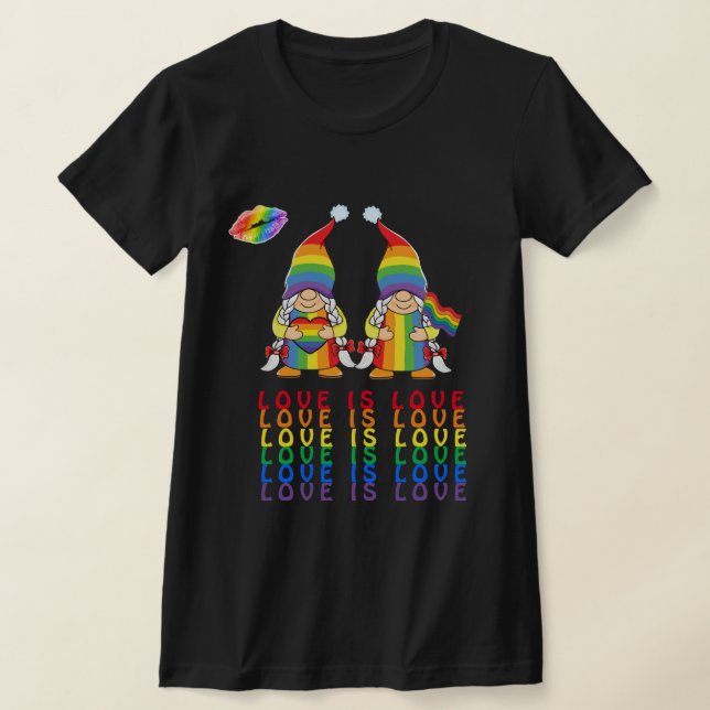 Liebe ist Liebe - Lesbische Gnomes Couple T - Shir T-Shirt (Ablage )