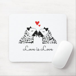 Liebe ist Liebe lesbische Papageien Mousepad