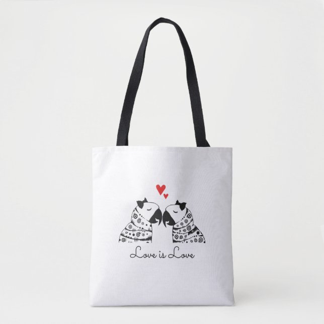 Liebe ist Liebe lesbische Papageien Tasche (Vorderseite)