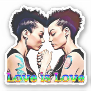 Liebe ist Liebe Lesbischer Stolz Aufkleber