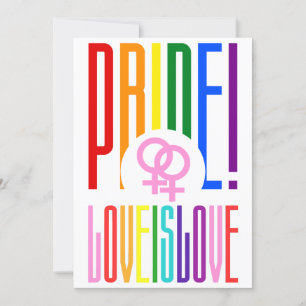Liebe ist Liebe Lesbischer Stolz LGBT Regenbogen T Einladung