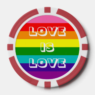 Liebe ist Liebe LGBT Pride Rainbow Flag Benutzerde Pokerchips