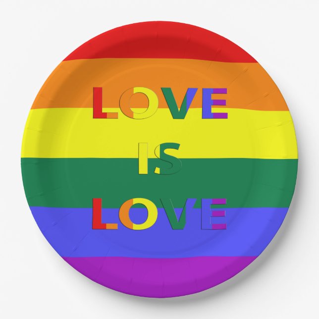 Liebe ist Liebe LGBT Prix Pappteller (Vorderseite)