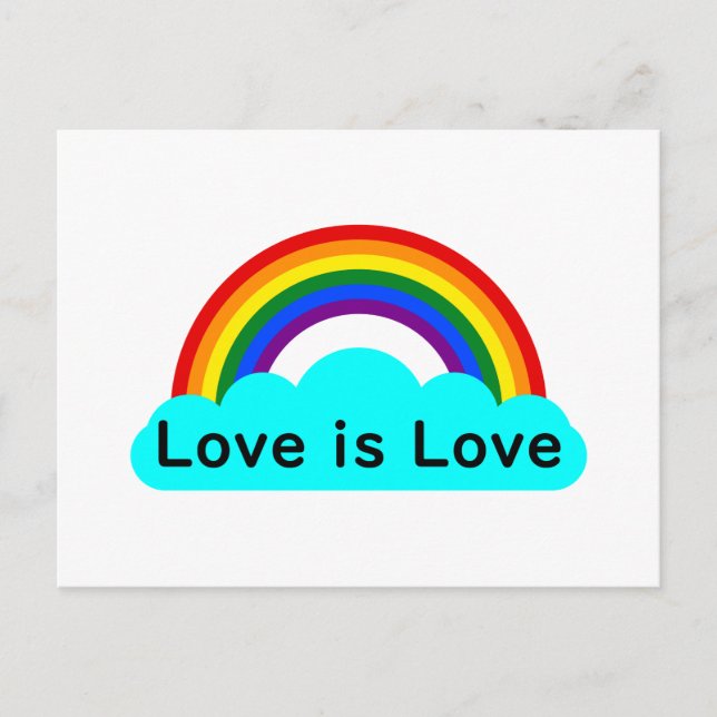 Liebe ist Liebe - LGBT Rainbow Postcard Postkarte (Vorderseite)