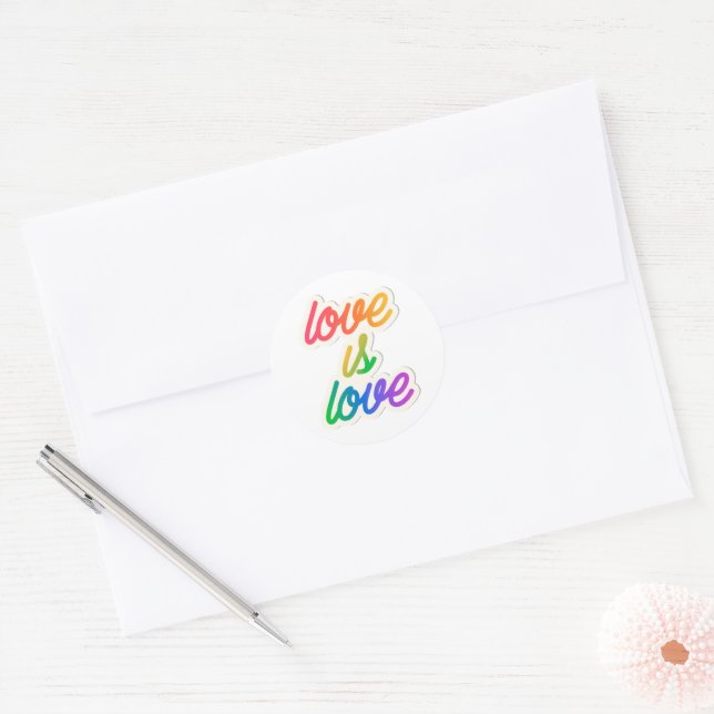 Liebe ist Liebe LGBT Runder Aufkleber (Umschlag)