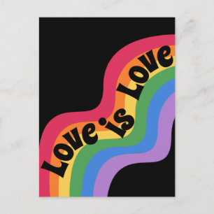Liebe ist Liebe. LGBT+Stolz. Rainbow-Liebe. Postkarte