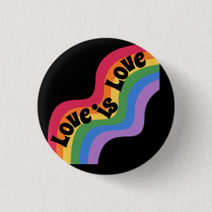 Liebe ist Liebe. LGBT+Stolz. Regenbogen. Button