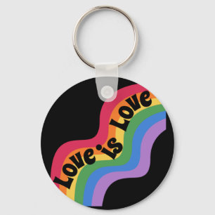 Liebe ist Liebe. LGBT+Stolz. Regenbogen. Schlüsselanhänger