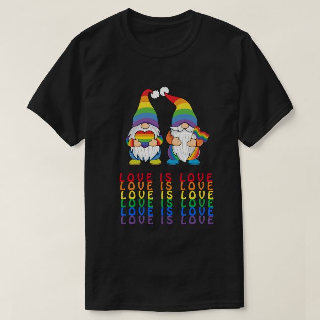 Liebe ist Liebe - LGBTQ - Männliche Gnomes Couple  T-Shirt (Design vorne)