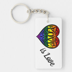 Liebe ist Liebe LGBTQ Rainbow Herz Schlüsselanhänger