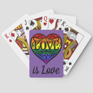 Liebe ist Liebe LGBTQ Rainbow Herz Spielkarten