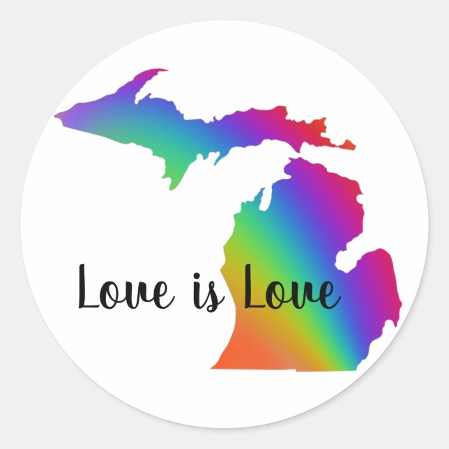 Liebe ist Liebe | Michigan-Preis Runder Aufkleber (Vorderseite)