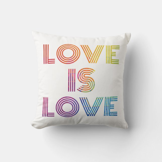 Liebe ist Liebe| Moderne Streifen Kissen (Vorderseite)