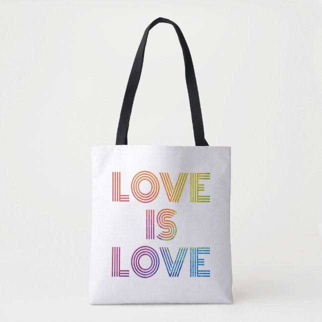 Liebe ist Liebe| Moderne Streifen Tasche (Vorderseite)