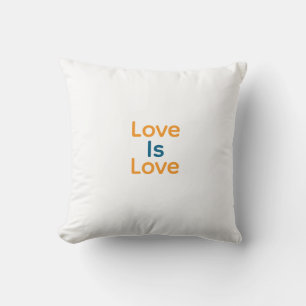 Liebe ist Liebe orange blauer Stolz LGBTQ Gay Kissen