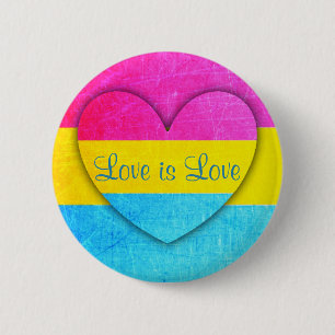Liebe ist Liebe-Pansexual Flaggen-Knopf Button