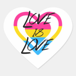 Liebe ist Liebe Pansexual Stolz Herz-Aufkleber
