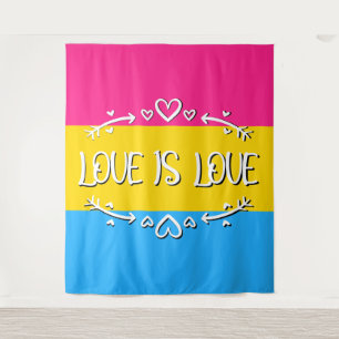 Liebe ist Liebe Pansexuelle Pride-Flagge Tapete Wandteppich