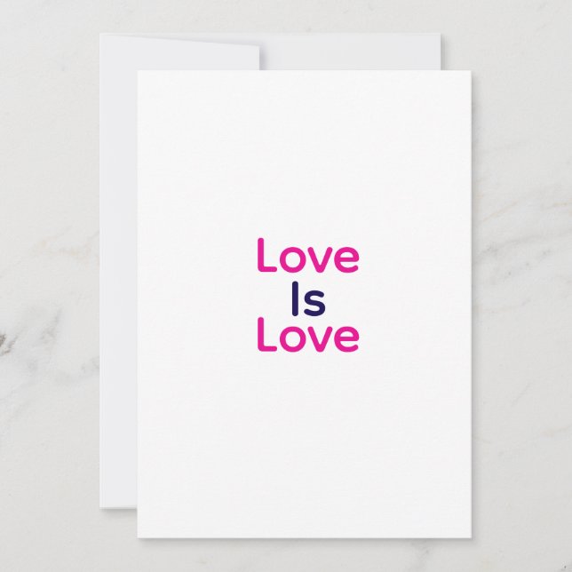 Liebe ist Liebe pink lila farbigen Stolz LGBTQ Gay Einladung (Vorderseite)