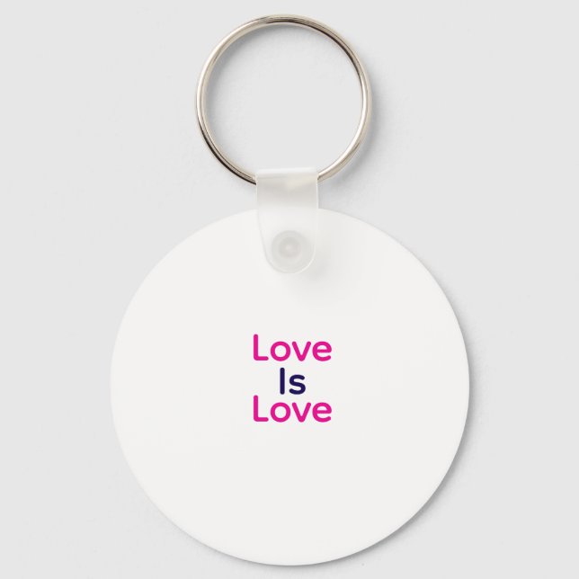 Liebe ist Liebe pink lila farbigen Stolz LGBTQ Gay Schlüsselanhänger (Vorderseite)