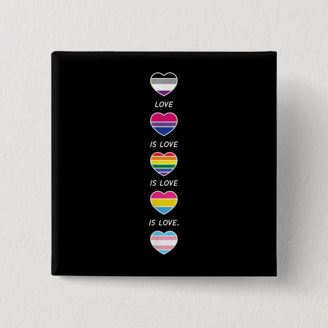 Liebe ist Liebe Pride LGBT Asexual Bi Pansexual Tr Button (Vorderseite)