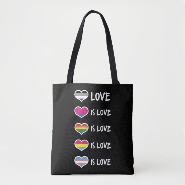 Liebe ist Liebe Pride LGBT Equal Rights bunt Tasche (Vorderseite)