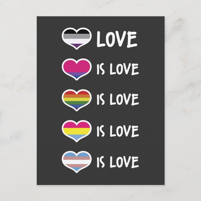 Liebe ist Liebe Pride LGBT Gleichberechtigung farb Postkarte (Vorderseite)