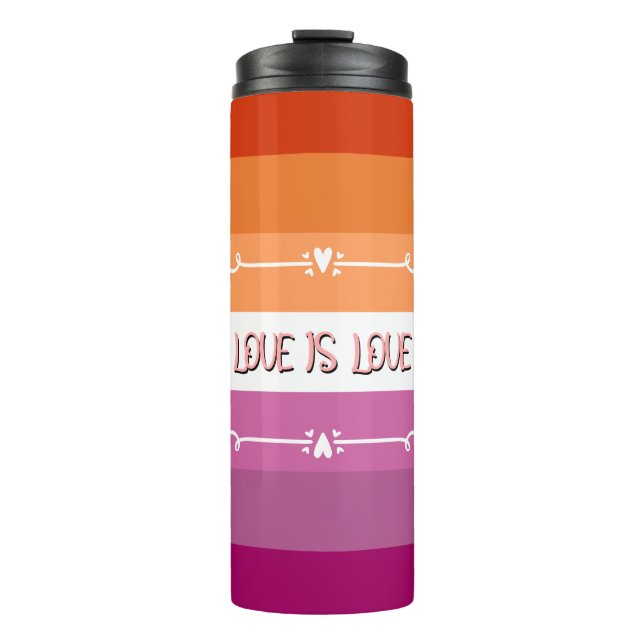 Liebe ist Liebe Pride Month Thermal Tumbler Thermosbecher (Vorderseite)
