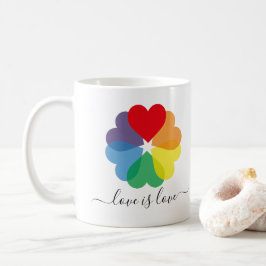 Liebe ist Liebe Pride Rainbow Hearts Kaffeetasse
