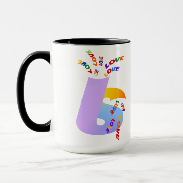 Liebe ist Liebe Pride-Typografie-Kunst Tasse (Links)