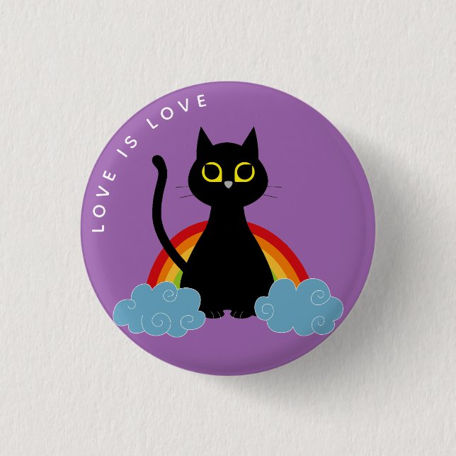 Liebe ist Liebe Prix Abzeichen - Kuro Catto Regenb Button (Vorderseite)