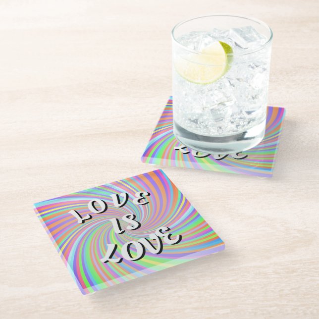 Liebe ist Liebe Prix Glass Untersetzer (Schrägansicht)