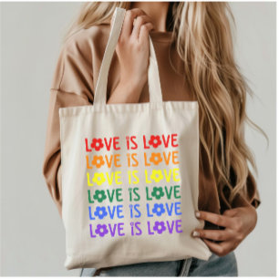 Liebe ist Liebe Prix Tasche - Rainbow Floral Typog
