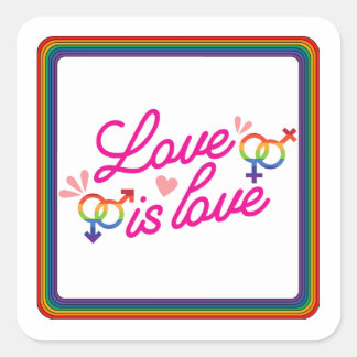 "Liebe ist Liebe" Quadratischer Aufkleber