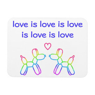 Liebe ist Liebe Rainbow Balloon Dogs Card Magnet
